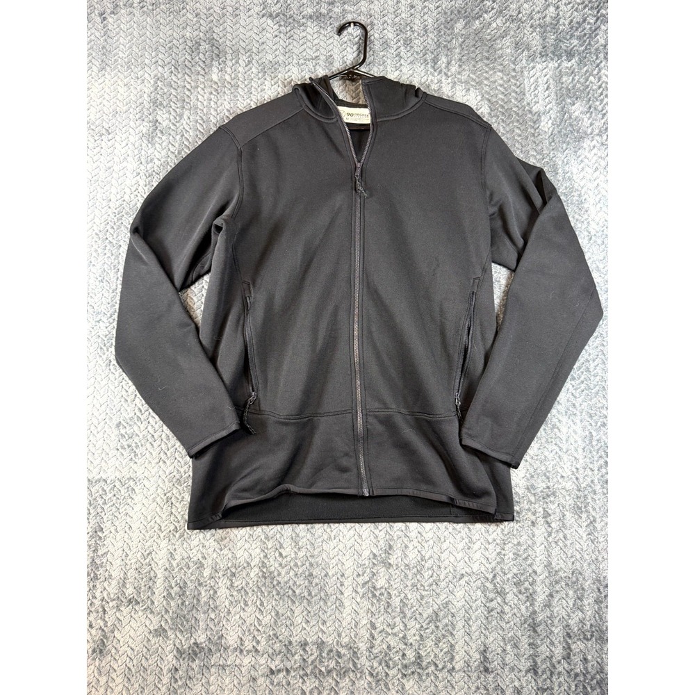 90 Degree by Reflex Softlite Fleece Inside Hoodie Jacket Mens M Black Full Zip